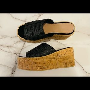 ASOS Design, US Women’s size 8, black with cork wedge